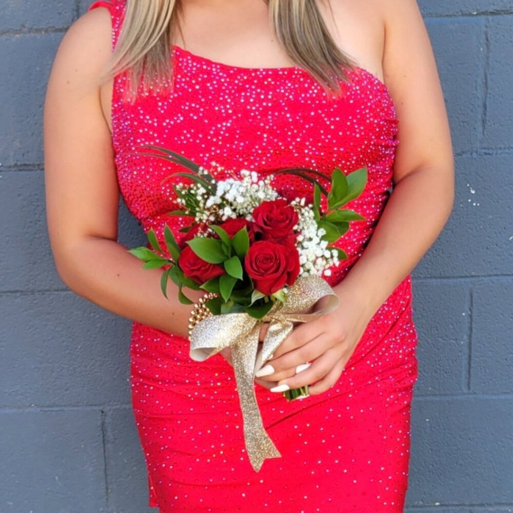 Stunning RED Shimmer, Sparkle dress size 18